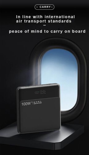 100W Laptop Power Bank, USB-C Portable 20000mAh – Carbon Series