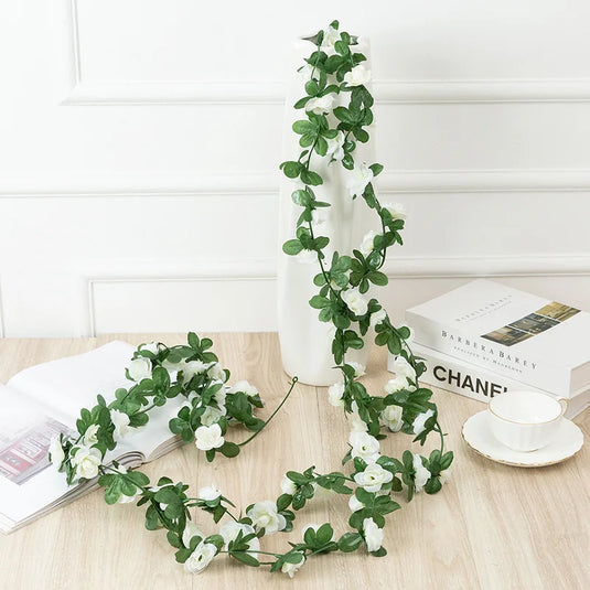 250cm Artificial Rose Garland – Colorful Fake Flower Vine for Wedding, Home & Christmas Decor