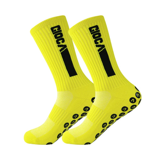 1 Pair New Men Women Non-slip Silicone Sports Soccer Socks Sweat Absorbing Breathable Football Tennis Socks