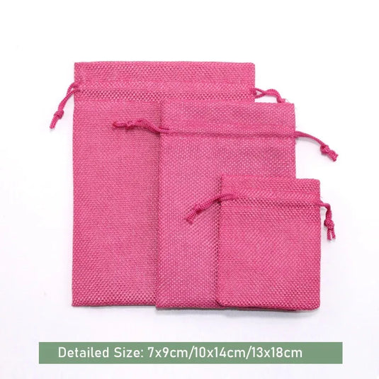10pcs Natural Burlap Drawstring Bags Gift Packaging Bags Candy Snack Bag for Holiday Wedding Party Birthday Jewelry Pouches