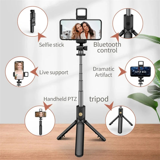 New Phone Holder Handheld 360 Degree Flexible Sports Camera Monopod Stand Mobile Mini Selfie Stick Tripod With Wireless Remote