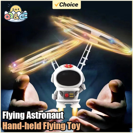 Flying Robot Astronaut Hand-Controlled Drone Toy, Interactive RC Flying Robot with Dual Wings