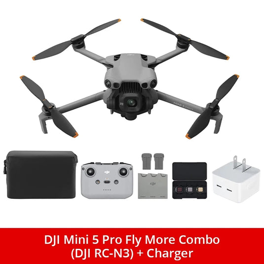 DJI Mini 5 Pro Fly More Combo DJI RC-N3 FPV Drone 4k Professional with Optional Accessories Omnidirectional Obstacle Sensing ActiveTrack 360° 225° Gimbal 20km Transmission