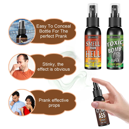 1-3PCS Fart Spray Can Stink Bomb 30ml Fart Gag Spray Prank Joke Novelty Smelly Stinky Sprayer Non-Toxic Halloween Party Supplies