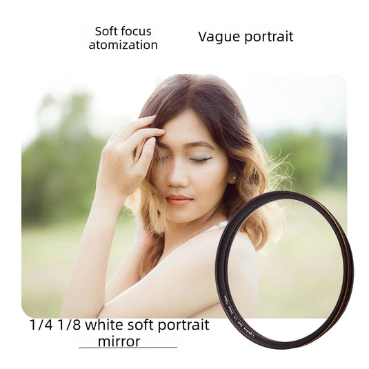 Lightdow White Soft Lens Filter 1/4 1/8 Fit 52 55 58 62 67 72 77 82mm Soft Filter White Mist Soft Focus Dreamy Cinematic Effect