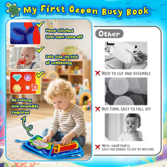 Children's baby early education intelligence learning baby toys felt learning board, busy board, busy book, cloth book, including life skills, alphabet, numbers, shapes colors, animals, weather, toddler travel toys, birthday