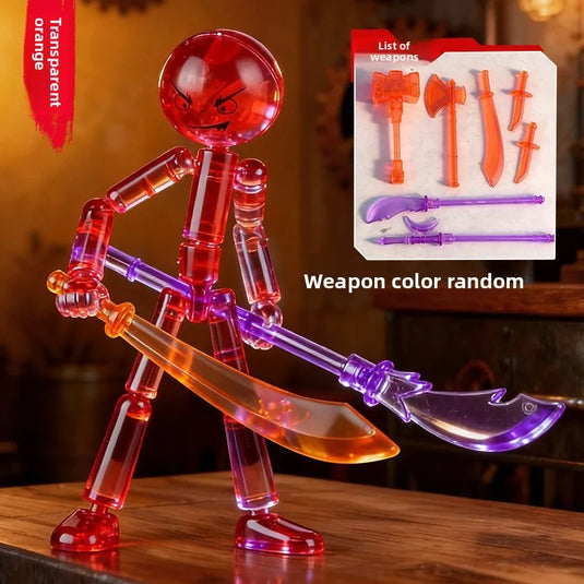 1 Set Novelty Action Figure Stickman Assembled Robot Movable 3d Printing Mannequin Multi-jointed Stickman Toy