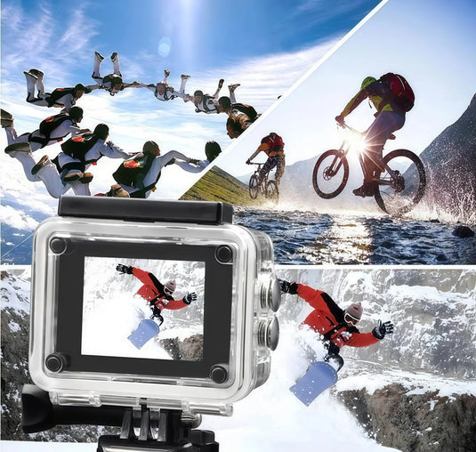 Christmas Outdoor Skiing 4K WiFi Action Camera Video Recording 4K/30FPS 2.0"170D Underwater Waterproof Sports Camera Helmet