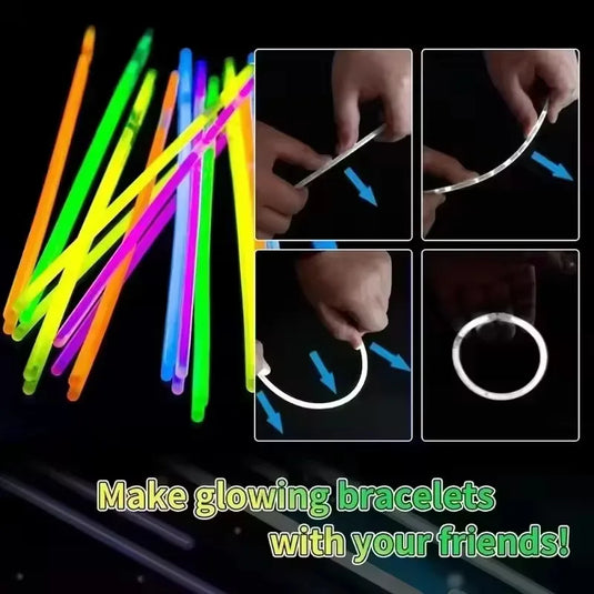 50/100Pcs Multicolor Glow Sticks & Bracelets | Party Supplies