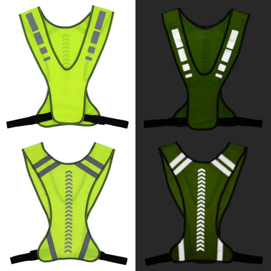 Outdoor Sports Reflective-Cloth Supplies Elastic Vest Night Running Cycling Adjustable Safety-Vest Riding Gear Mesh Tank Tops