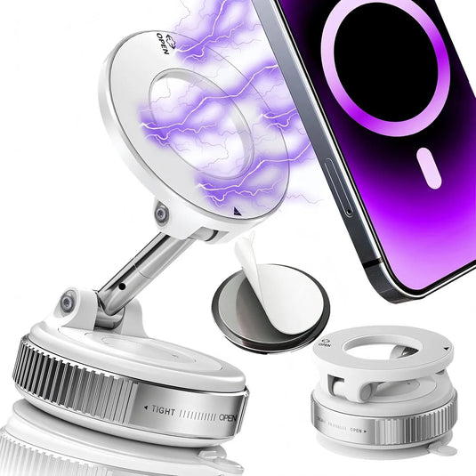 360° Foldable Magnetic Phone Holder – Suction Mount for Car Dashboard, Desk & Gym