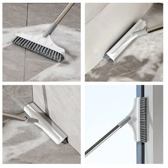 Bathroom Floor Scrub Brush with Long Handle, Tile & Grout Cleaning Brush, Wall