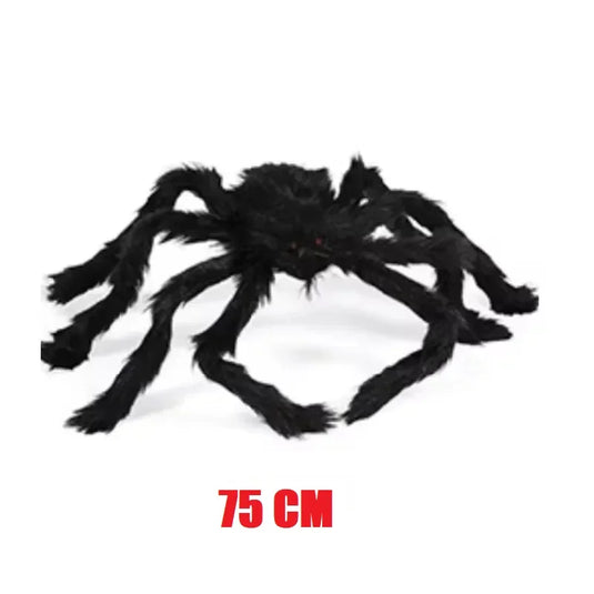 Giant Black Plush Spider Halloween Decoration 30–200cm