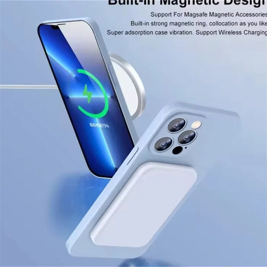 Liquid Silicone Wireless Charge Cover For iPhone 16 15 14 12 11 13 Pro Max 16 Plus Case Original Magnetic Magsafe Phone Case
