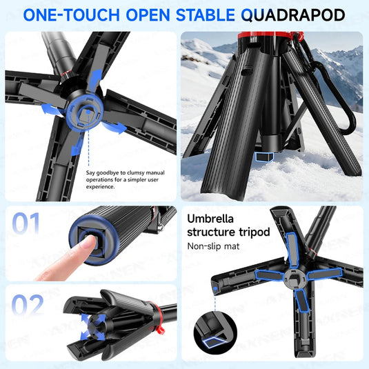 Magnetic Mini Selfie Stick Tripod for Cellphone with Extension Rod Wireless Remote, Fill Light Option, for Smartphone Vlog Shoot