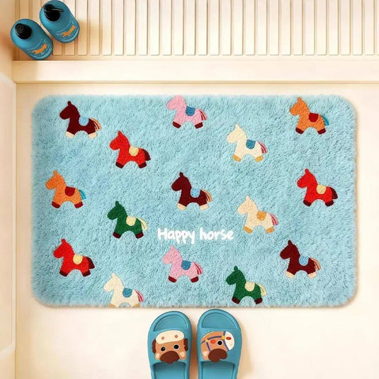 Bathroom Floor Mat, Non-Slip Water-Absorbent Toilet Rug, Soft Bath Mat for Bathroom