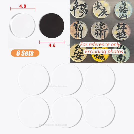 4~50Set DIY Fridge Magnet Craft Set Square Clear Acrylic Magnetic Set with Adhesive DIY Family Gifts for Home Kitchen Decoration