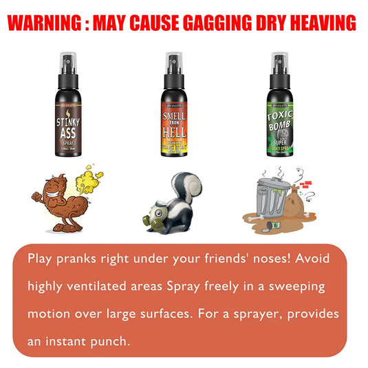 1-3PCS Fart Spray Can Stink Bomb 30ml Fart Gag Spray Prank Joke Novelty Smelly Stinky Sprayer Non-Toxic Halloween Party Supplies