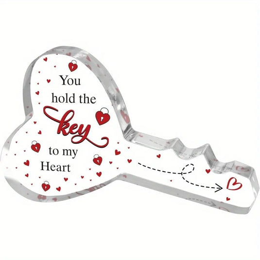 Valentines Day Gifts for Her Him, Key-shaped Plaque Gifts for Boyfriend Girlfriend, Valentines Gifts for Him Her, Birthday Gift