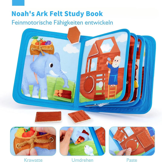 Children's baby Early Education Intelligence Learning baby Toys Felt Learning Board, Busy Board, Busy Book, Cloth Book, Including Life Skills, Alphabet, Numbers, Shapes Colors, Animals, Weather, Toddler Travel Toys, Birthday