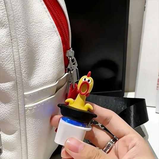 1/2/3/4PCS Funny Screaming Chicken Keychain Sound Light Press Button Stress Relief Fidget Toy Cute Bag Pendant Novelty Gift