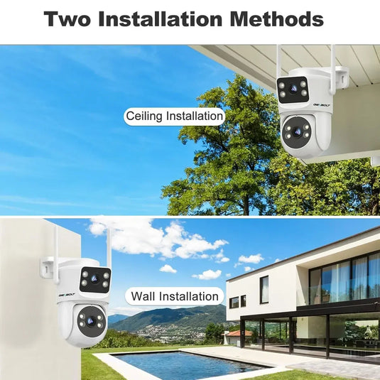 GENBOLT Dual Lens Outdoor WiFi Security Camera – 4MP PTZ PoE IP Camera with Dual View