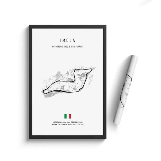 F1 Imola Circuit Canvas Wall Art, Formula 1 Motorsport Track Poster, Nordic Racing Canvas