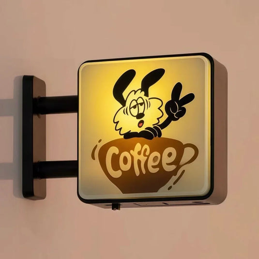 Retro Coffee Corner Creative Atmosphere Light Sign Fridge Magnet Magnetic Home Miniature Pegboard Coffee Shop Glowing Decoration