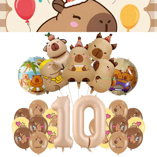 Capybara Decoration Birthday Party Pavors for Girls Capybara Tableware Set Cup Plate Balloons Gift Bags Happy Banner Supplies