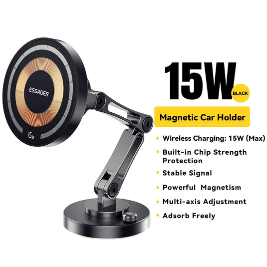 Essager 15W Magnetic Wireless Car Charger & Phone Holder – MagSafe Compatible for iPhone 15/14/13
