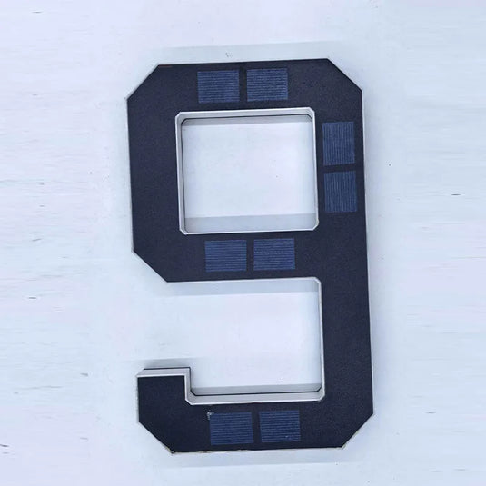 LED Solar House Number Light Waterproof Address Sign Modern Light Sensor Door Plate for Outdoor Home Yard Wall Decoration Use