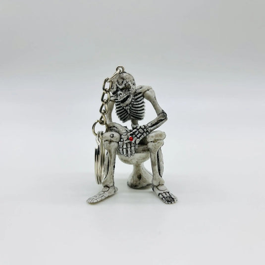 Halloween Skeleton Keychain Spooky Toilet Creepy Bathroom Skull Figurine Bag Charm Novelty Party Accessory Gifts For Women Style