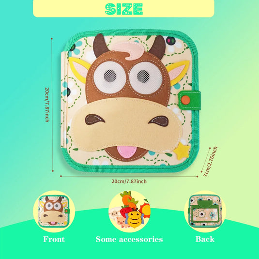 Children's baby Early Education Intelligence Learning baby Toys Felt Learning Board, Busy Board, Busy Book, Cloth Book, Including Life Skills, Alphabet, Numbers, Shapes Colors, Animals, Weather, Toddler Travel Toys, Birthday