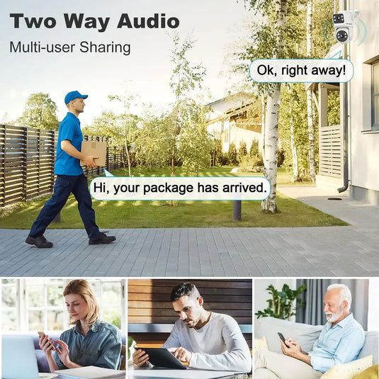 GENBOLT Dual Lens Outdoor WiFi Security Camera – 4MP PTZ PoE IP Camera with Dual View