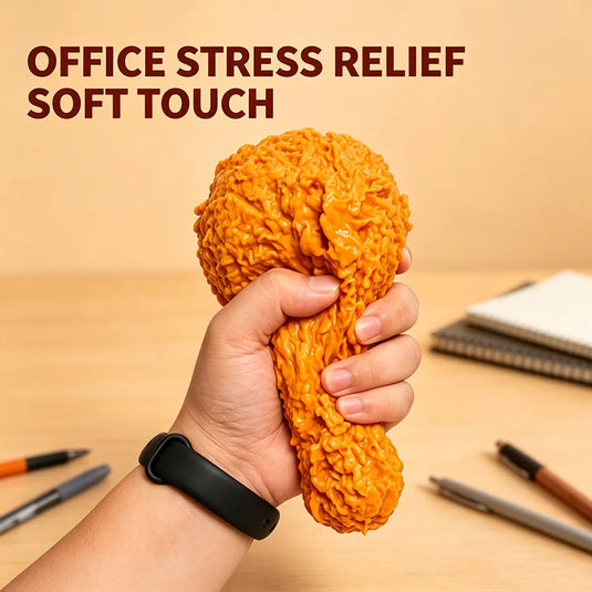 Realistic Fried Chicken Leg Squishy Toy Soft Simulation Drumstick Fake Food Craft Christmas Birthday Party Favors Goody Bag Fillers Funny Miniature Desktop Display Ornament Gag Gift for Kids