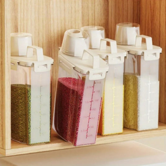 2.5L Airtight Food Storage Container, Moisture-Proof Grain, Rice, Flour & Nut Storage Box