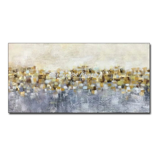 Large Hand-Painted Palette Knife Tree Oil Painting on Canvas, Modern Abstract Landscape Wall Art