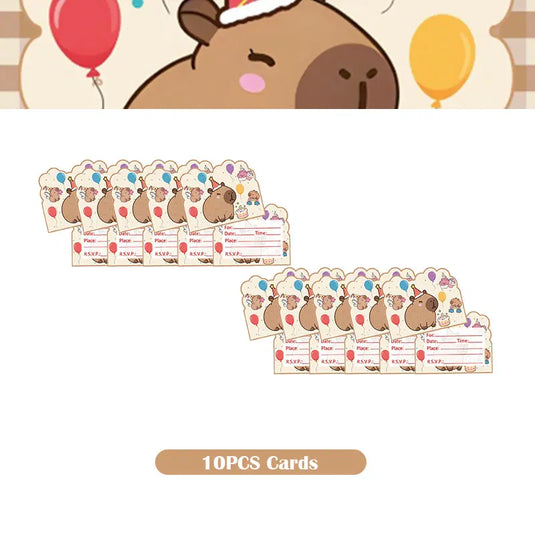 Capybara Decoration Birthday Party Pavors for Girls Capybara Tableware Set Cup Plate Balloons Gift Bags Happy Banner Supplies