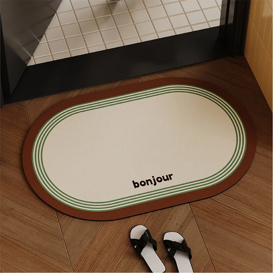 Quick Dry Bathroom Mat, Diatomaceous Earth Non-Slip Bath Rug, Super Absorbent Bathroom Floor