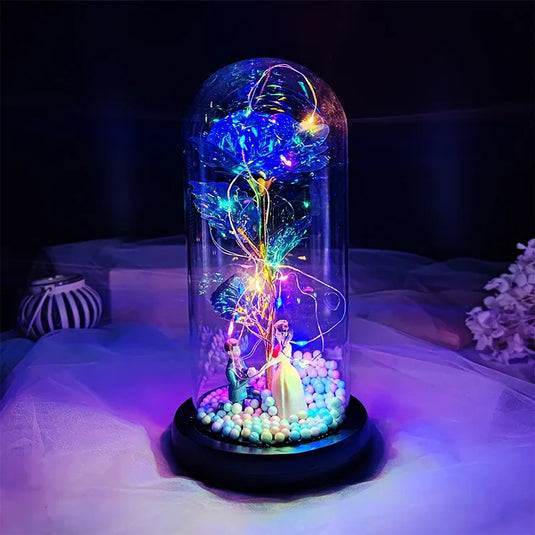 Colorful Eternal Rose Gift for Girlfriend | LED Luminous Romantic Flower for Valentine's Day
