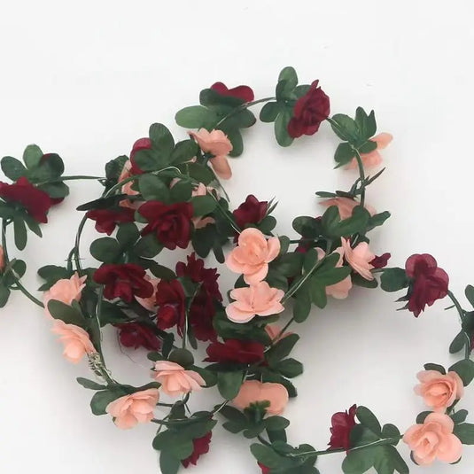 250cm Artificial Rose Garland – Colorful Fake Flower Vine for Wedding, Home & Christmas Decor