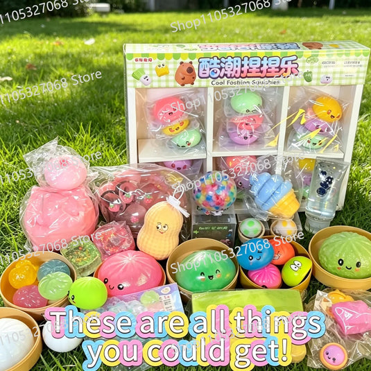 100Pcs Surprise Blind Box Squishy Toys – Slow Rise Stress Relief Party Favor Gift Set