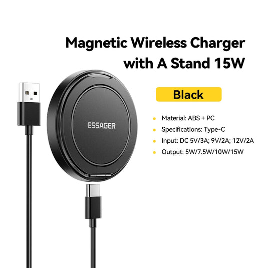 Essager 15W MagSafe Wireless Charger – Fast Charging for iPhone 16/15/14/13 & AirPods