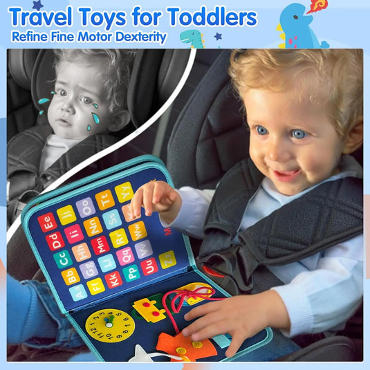 Busy Board Montessori Toys for Toddler Boy Birthday Gifts, Busy Book Sensory Toys for Toddlers Learning Educational