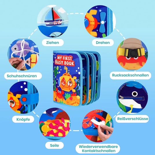 Children's baby early education intelligence learning baby toys felt learning board, busy board, busy book, cloth book, including life skills, alphabet, numbers, shapes colors, animals, weather, toddler travel toys, birthday