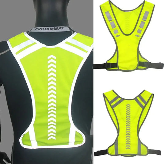 Outdoor Sports Reflective-Cloth Supplies Elastic Vest Night Running Cycling Adjustable Safety-Vest Riding Gear Mesh Tank Tops
