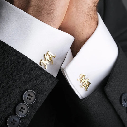 Personalized Initial Wooden Cufflinks | Custom Wedding Gift for Groomsmen, Dad, Husband & Him