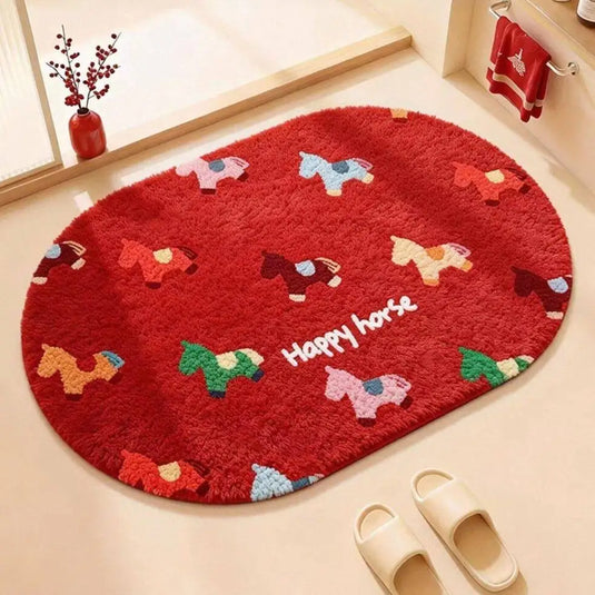 Bathroom Floor Mat, Non-Slip Water-Absorbent Toilet Rug, Soft Bath Mat for Bathroom