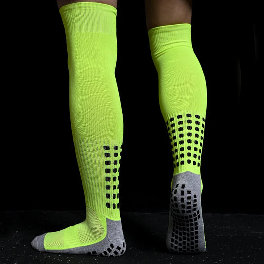 Men's Long Football Socks, Non-Slip Soccer Compression Socks, Breathable Knee High Athletic