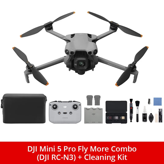 DJI Mini 5 Pro Fly More Combo DJI RC-N3 FPV Drone 4k Professional with Optional Accessories Omnidirectional Obstacle Sensing ActiveTrack 360° 225° Gimbal 20km Transmission